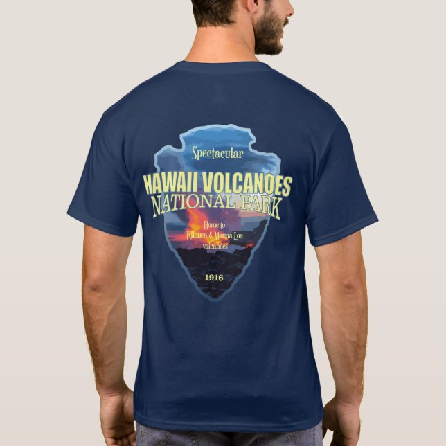 Camiseta Volcanes de Hawái (punta de flecha) (Reverso)