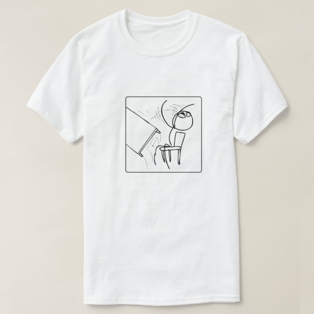 Camiseta Volcar un meme de tabla (Diseño del anverso)