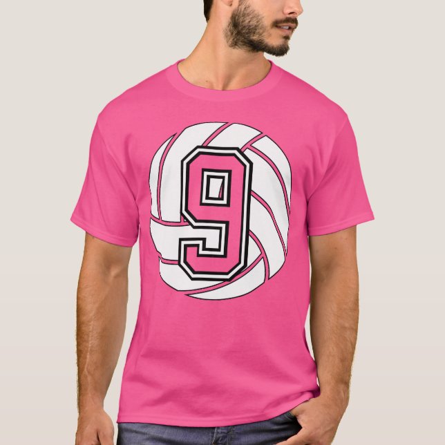 Camiseta Voleibol: 9 Voleibol, mamá, papá, 9 (Anverso)