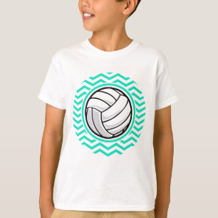 Camiseta Voleibol; Aqua Green Chevron