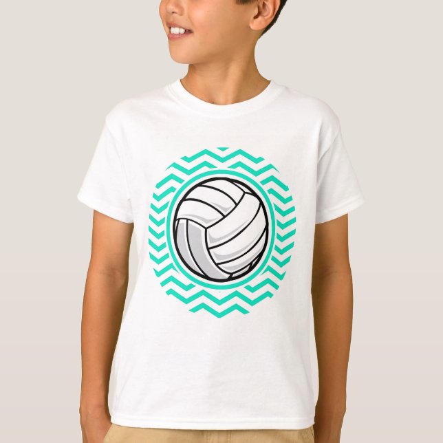 Camiseta Voleibol; Aqua Green Chevron (Anverso)