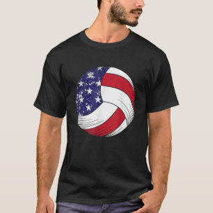 Camiseta Voleibol Ball USA Bandera Estadounidense Jugar de 