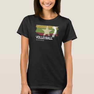 Camiseta Voleibol Birmania Bandera Chicas de Voleibol femen