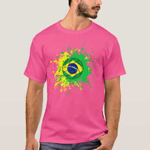 Camiseta Voleibol Brasileño Con Bandera De Brasil