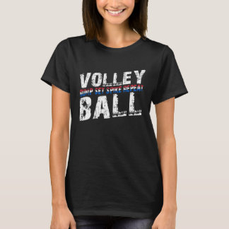 Camiseta Voleibol Bump Set Spike Repetir - Divertido Voleib