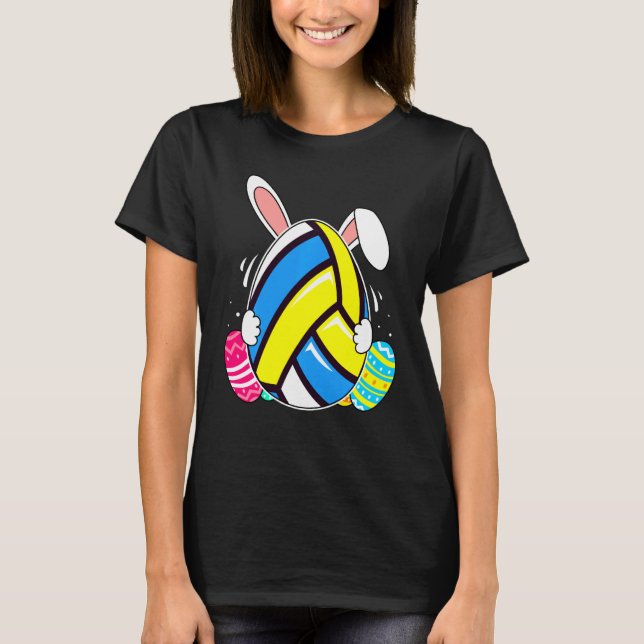 Camiseta Voleibol Bunny Ears Eggys Costume Día De Pascua Id (Anverso)