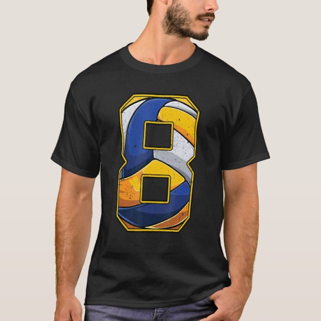 Camiseta Voleibol Chica De Ocho Años Ocho Ocho Años (Anverso)