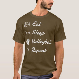 Camiseta Voleibol Comer Voleibol Sleep Voleibol Repetir