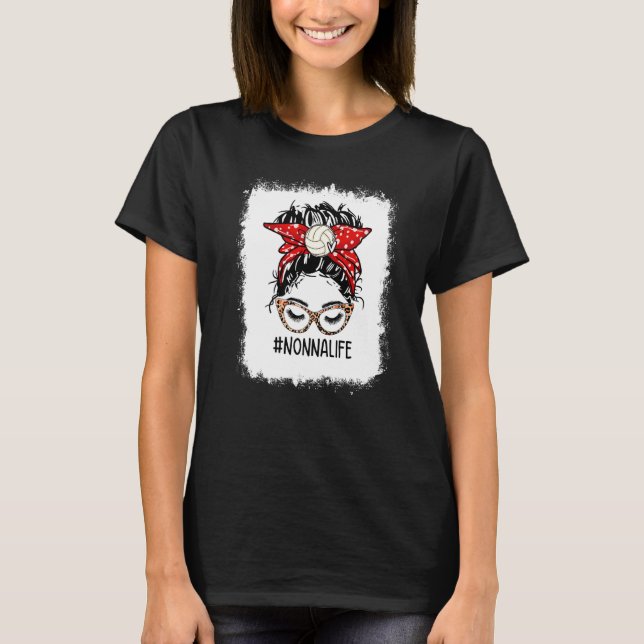 Camiseta Voleibol con sangre Nonna Life Leopard Messy Bun M (Anverso)