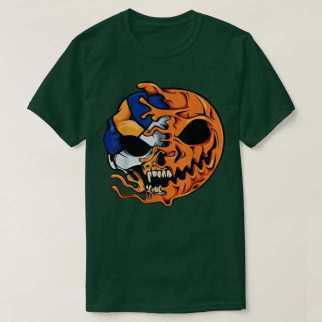 Camiseta Voleibol de calabaza Lazy Halloween Disfraces Sasu (Diseño del anverso)