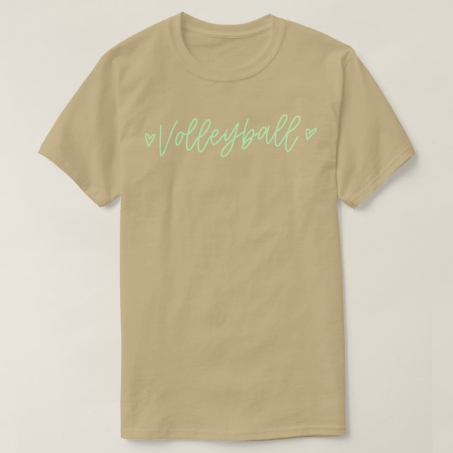 Camiseta Voleibol de caligrafía verde (Diseño del anverso)