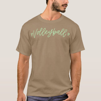 Camiseta Voleibol de caligrafía verde