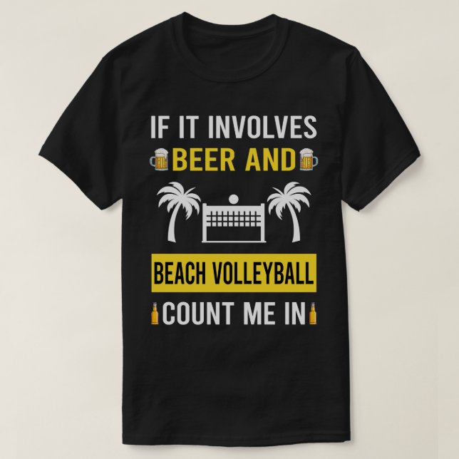 Camiseta Voleibol De Cerveza Y Playa (Diseño del anverso)