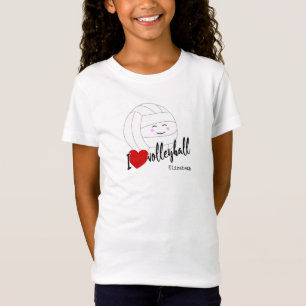 Camiseta Voleibol de corazón feliz chica kawaii