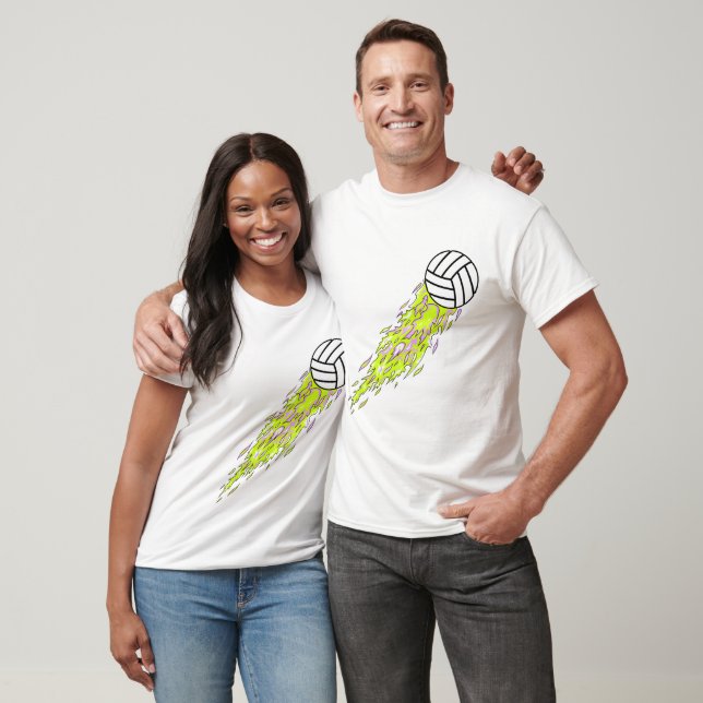 Camiseta voleibol de llamas de neón (Unisexo)
