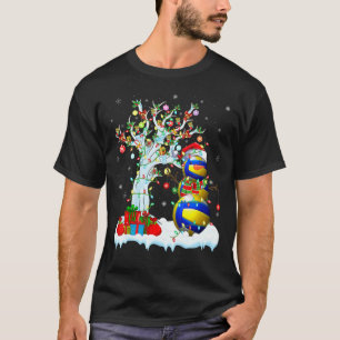 Camiseta Voleibol de navidad iluminando voleibol de nieve C