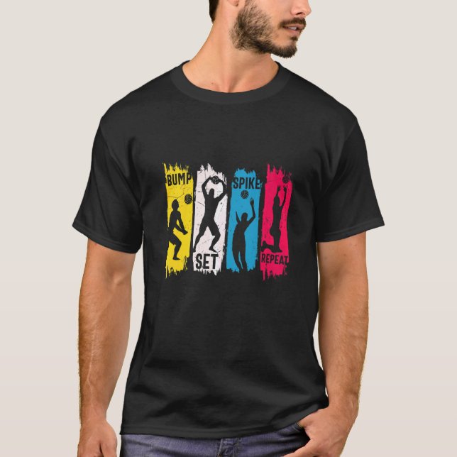 Camiseta Voleibol de repetición de juego de golpes Spike (Anverso)