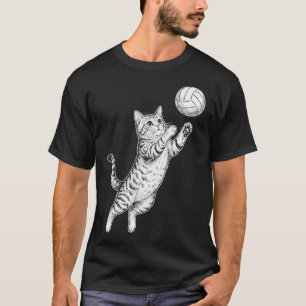 Camiseta Voleibol Divertido Gato Lindo Gatito Amante De Los
