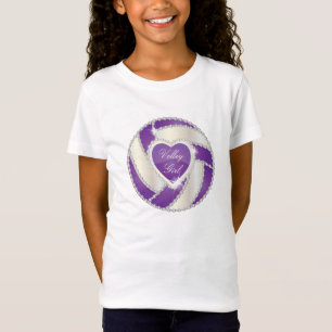 Camiseta Voleibol elegante de la púrpura del corazón del