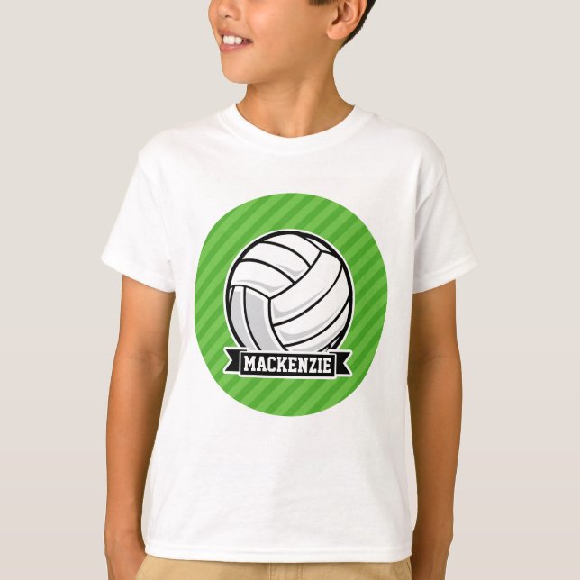 Camiseta Voleibol en franjas verdes (Anverso)