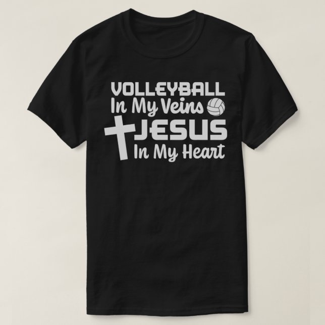 Camiseta Voleibol En Mis venas Jesús En Mi Corazón Cristian (Diseño del anverso)
