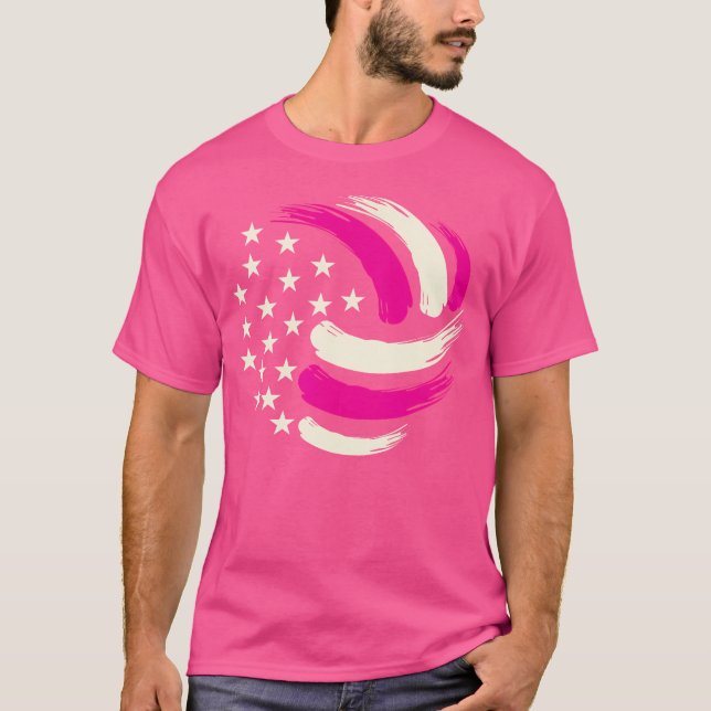 Camiseta Voleibol femenino y Chica Bandera estadounidense (Anverso)