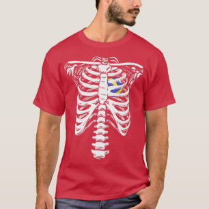 Camiseta Voleibol Heart Skeleton Ribcage Halloween Love V