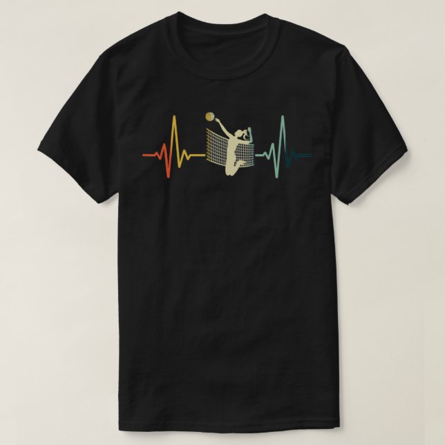 Camiseta Voleibol Heartbeat Vintage (Diseño del anverso)