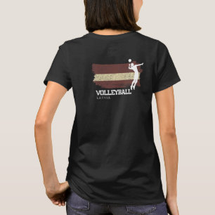 Camiseta Voleibol Letonia Bandera Voleibol Chicas Mujeres P