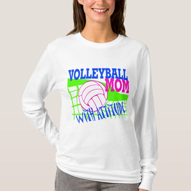 Camiseta Voleibol Mamá Con Actitud (Anverso)