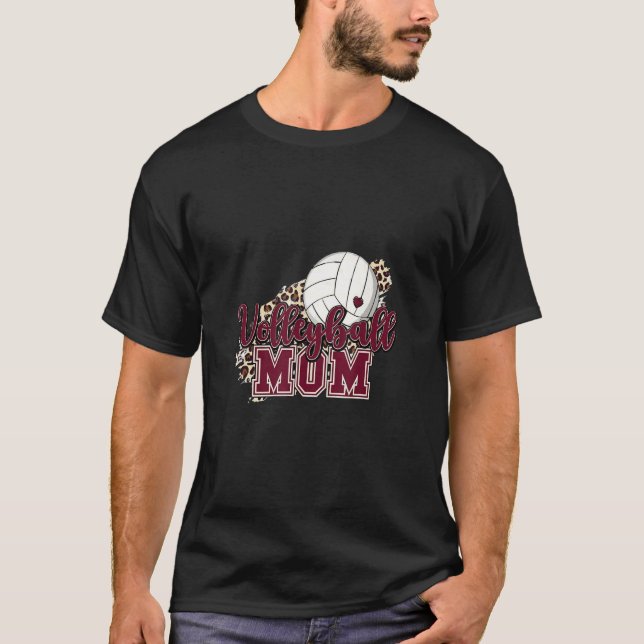 Camiseta Voleibol Mamá Voleibol Maroon Leopardo Por La Mola (Anverso)