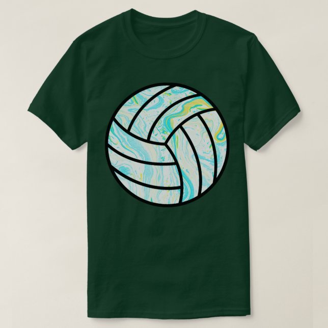 Camiseta Voleibol Marcado Azul Y Amarillo (Diseño del anverso)