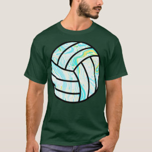 Camiseta Voleibol Marcado Azul Y Amarillo