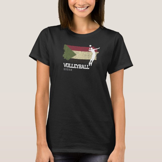 Camiseta Voleibol mujeres de la bandera de Sudán Chicas de  (Anverso)
