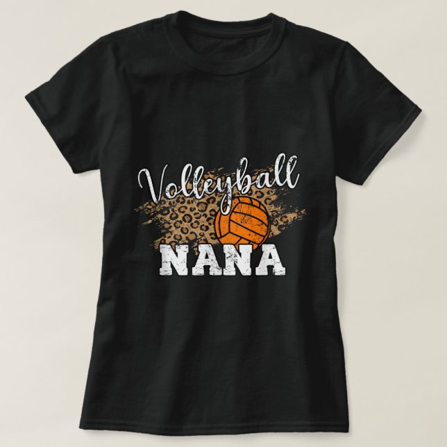 Camiseta Voleibol Nana Leopard Fun Voleibol Nana (Diseño del anverso)