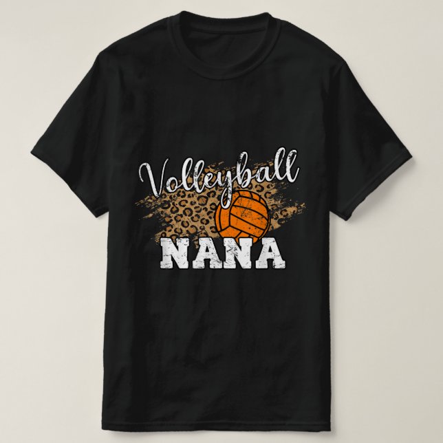 Camiseta Voleibol Nana Leopard Fun Voleibol Nana (Diseño del anverso)