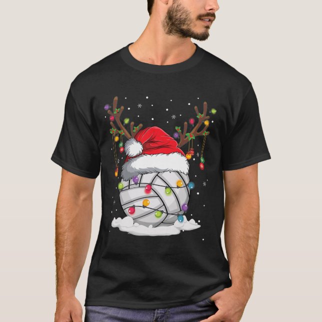 Camiseta Voleibol Navidades de renos de Santa Hat (Anverso)