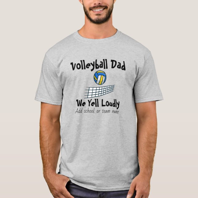 Camiseta Voleibol papá azul/amarillo personalizado (Anverso)