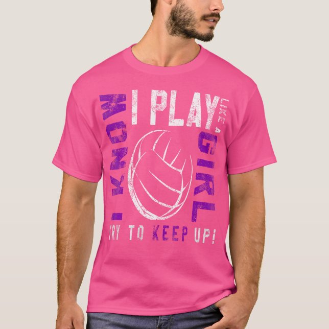 Camiseta Voleibol Para Chicas Juega Como Un Chica (Anverso)