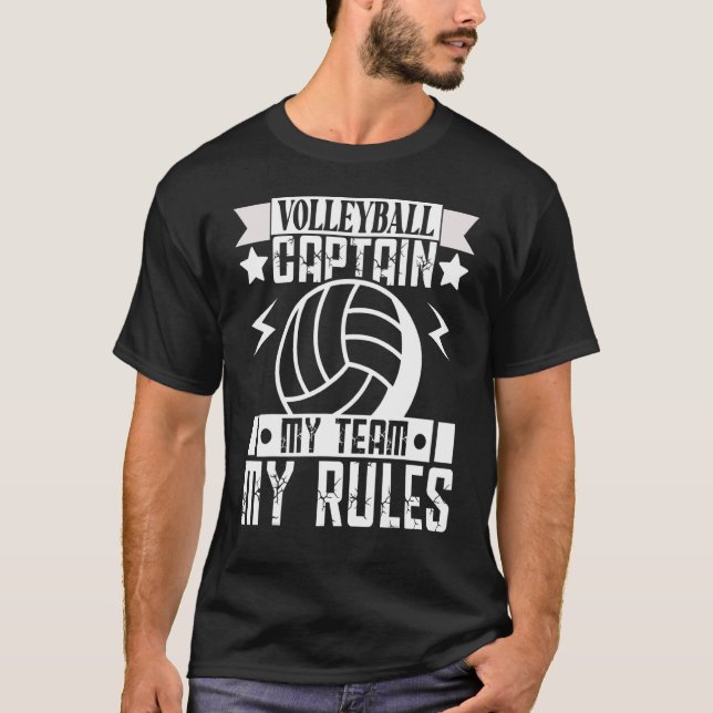Camiseta Voleibol Para Hombres Y Mujeres Capitán Mi Equipo  (Anverso)