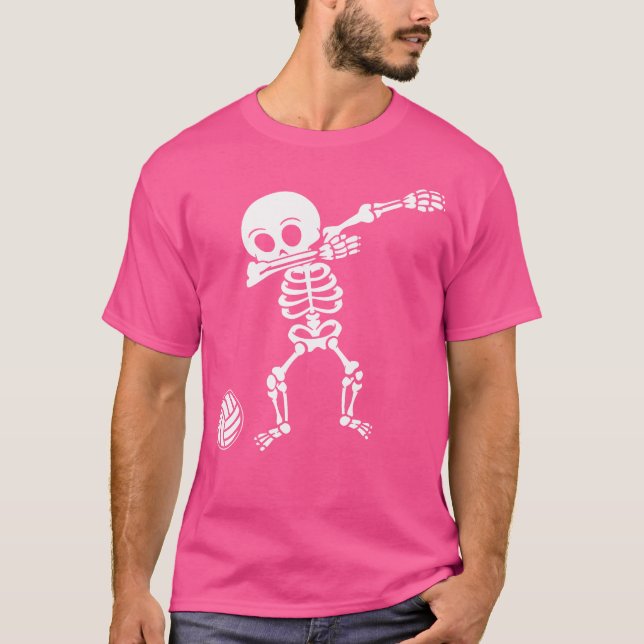 Camiseta Voleibol para n Chicas Dabbing Skeleton (Anverso)