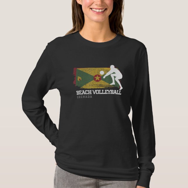 Camiseta Voleibol playa Bandera de Granada Ama el voleibol (Anverso)