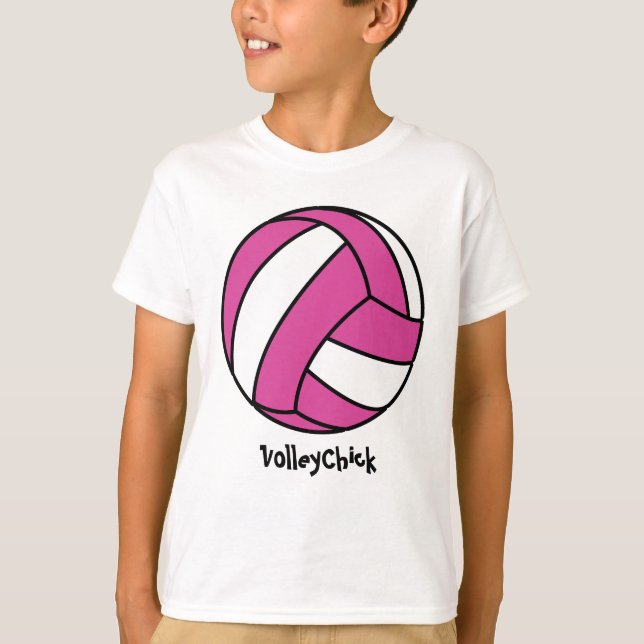 Camiseta Voleibol rosado (personalizable) (Anverso)