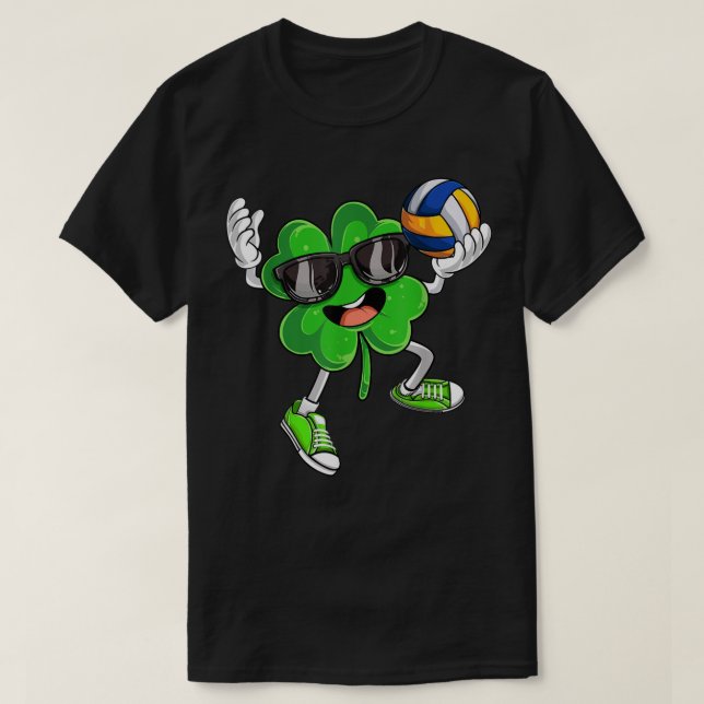 Camiseta Voleibol Shamrock Lucky Clover Irish St Patrons (Diseño del anverso)
