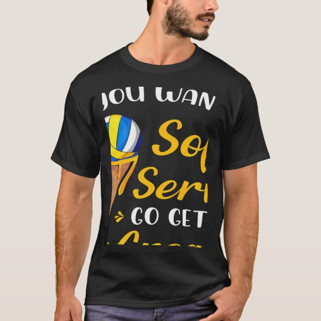 Camiseta Voleibol Si Quieres Un Helado De Servicio Suave (Anverso)