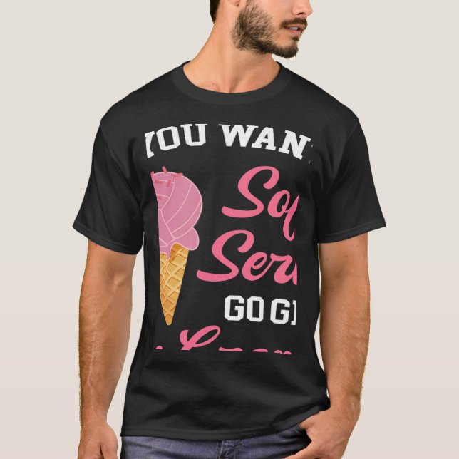 Camiseta Voleibol Si Quieres Un Helado De Servicio Suave (Anverso)
