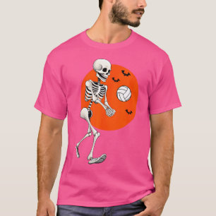 Camiseta Voleibol Skeleton Volleyball Player Halloween Vo
