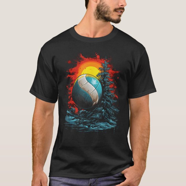 Camiseta Voleibol Sunset Graphic Tees Voleibol Lover De (Anverso)