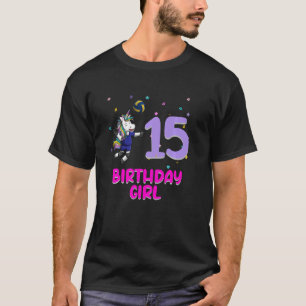 Camiseta Voleibol unicornio 15 años Chica amor gracioso 1