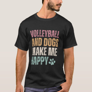 Camiseta Voleibol Y Perros Me Hacen Feliz Gracioso